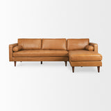 Mercana Svend Sofa Series  Tan Leather | Sectional | Right Chaise