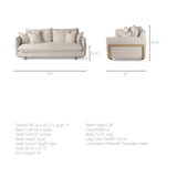 Mercana Roy Sofa Beige Fabric | Brown Wood