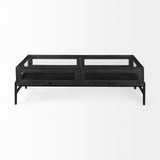 Mercana Arelius Coffee Table | Rectangular Black-Brown Wood | Black Metal | Rectangular