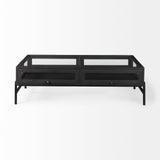 Mercana Arelius Coffee Table | Rectangular Black-Brown Wood | Black Metal | Rectangular