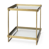 Mercana Trey Accent Table Gold Metal | Glass