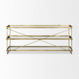 Mercana Trey Console Table Gold Metal | Glass