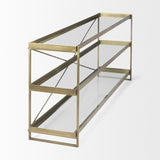 Mercana Trey Console Table Gold Metal | Glass