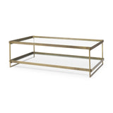 Mercana Trey Coffee Table Gold Metal | Glass