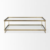 Mercana Trey Coffee Table Gold Metal | Glass