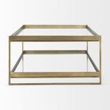 Mercana Trey Coffee Table Gold Metal | Glass