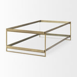 Mercana Trey Coffee Table Gold Metal | Glass