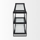 Mercana Trey Console Table Black Metal | Glass