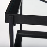 Mercana Trey Console Table Black Metal | Glass