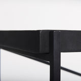 Mercana Trey Console Table Black Metal | Glass