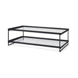 Mercana Trey Coffee Table Black Metal | Glass