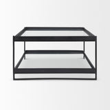 Mercana Trey Coffee Table Black Metal | Glass