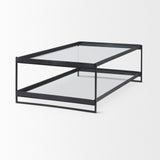 Mercana Trey Coffee Table Black Metal | Glass