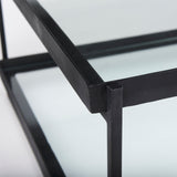 Mercana Trey Coffee Table Black Metal | Glass