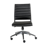 Axel Low Back Office Chair w/o Armrests in Black with Aluminum Base