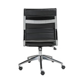 Axel Low Back Office Chair w/o Armrests in Black with Aluminum Base