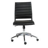 Axel Low Back Office Chair w/o Armrests in Black with Aluminum Base