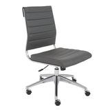 Axel Low Back Office Chair w/o Armrests in Gray with Aluminum Base