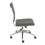 Axel Low Back Office Chair w/o Armrests in Gray with Aluminum Base