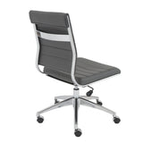 Axel Low Back Office Chair w/o Armrests in Gray with Aluminum Base