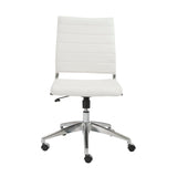 Axel Low Back Office Chair w/o Armrests in White with Aluminum Base