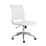 Axel Low Back Office Chair w/o Armrests in White with Aluminum Base