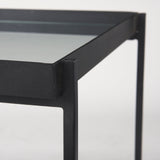Mercana Trey Accent Table Black Metal | Glass