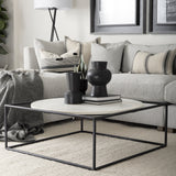 Mercana Austen Coffee Table White Marble | Black Metal