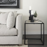 Mercana Austen End/Side Table White Marble | Black Metal