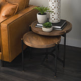 Mercana Marquisa Accent Table Brown Wood | Black Metal