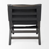 Mercana Elodie Accent Chair Black Leather | Black Stain Wood