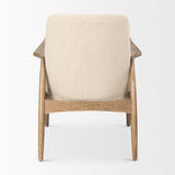 Mercana Westan Accent Chair Cream Bouclé Fabric | Brown Wood