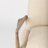 Mercana Westan Accent Chair Cream Bouclé Fabric | Brown Wood