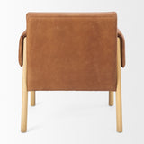 Mercana Ashton Accent Chair Brown Leather | Light Wood