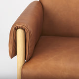 Mercana Ashton Accent Chair Brown Leather | Light Wood