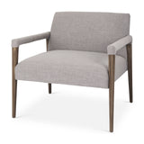 Mercana Palisades Accent Chair Gray Fabric | Brown Wood