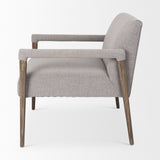 Mercana Palisades Accent Chair Gray Fabric | Brown Wood