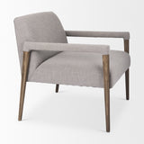 Mercana Palisades Accent Chair Gray Fabric | Brown Wood