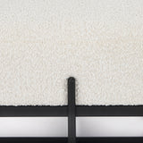 Mercana Amelia Bench  Cream Bouclé Fabric |  | Black Metal