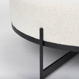 Mercana Amelia Ottoman Cream Bouclé Fabric |  Black Metal