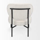 Mercana Amelia Accent Chair Cream Bouclé Fabric |  | Black Metal