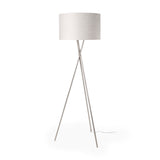 Mercana Ambrose Floor Lamp Silver Metal | Beige Shade 