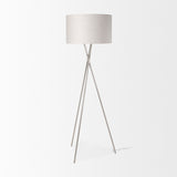 Mercana Ambrose Floor Lamp Silver Metal | Beige Shade 