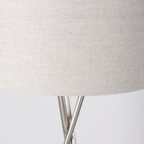 Mercana Ambrose Floor Lamp Silver Metal | Beige Shade 