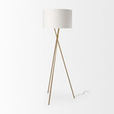 Mercana Ambrose Floor Lamp Gold Metal | Cream Shade