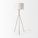 Mercana Ambrose Floor Lamp Gold Metal | Cream Shade