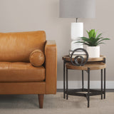 Mercana Marquisa Accent Table Brown Wood | Black Metal