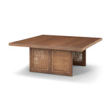 Mercana Grier Coffee Table Medium Brown Wood | Cane Accent