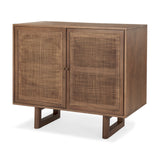 Mercana Grier Accent Cabinet Medium Brown Wood | Cane Accent | 2 Door