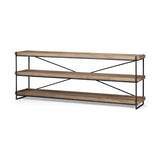 Mercana Trey Console Table Brown Wood | Black Iron